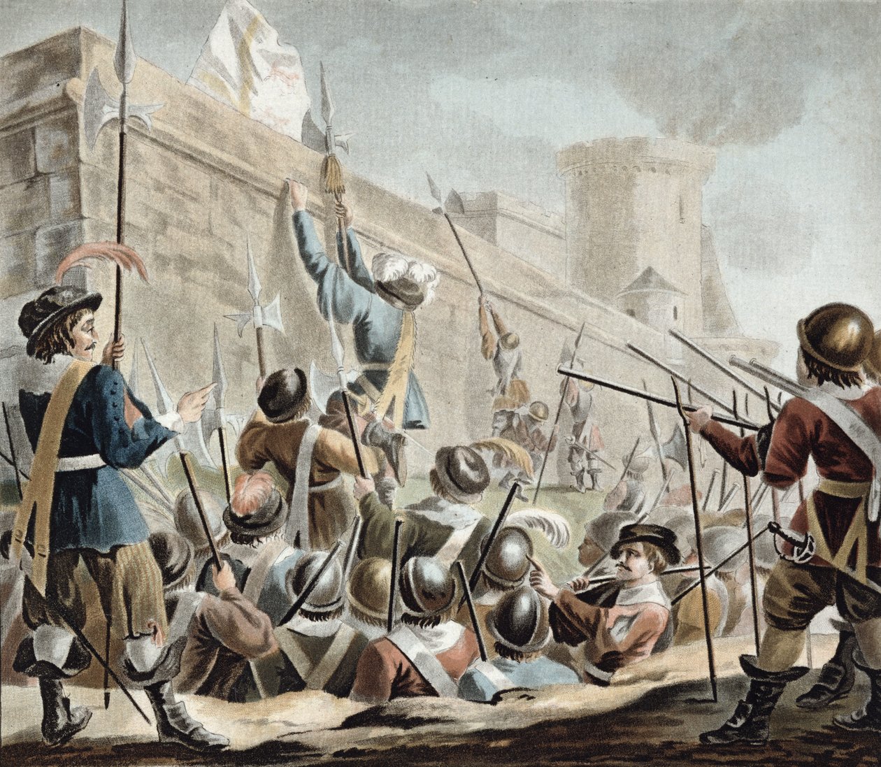 Támadás Boulogne-Sur-Mer ellen, vésette Jean Baptiste Morret (fl. 1790-1820) 1788 alkotó: Antoine Louis Francois Sergent Marceau