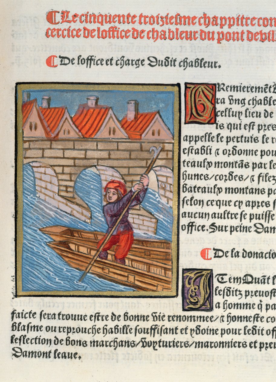 A „Chableur”, az „Ordonnances Royaux de la Juridiction de la Prevote des Marchands de la Ville de Paris”-ból, 1528 (wc und gouache papíron) alkotó: Antoine Verard