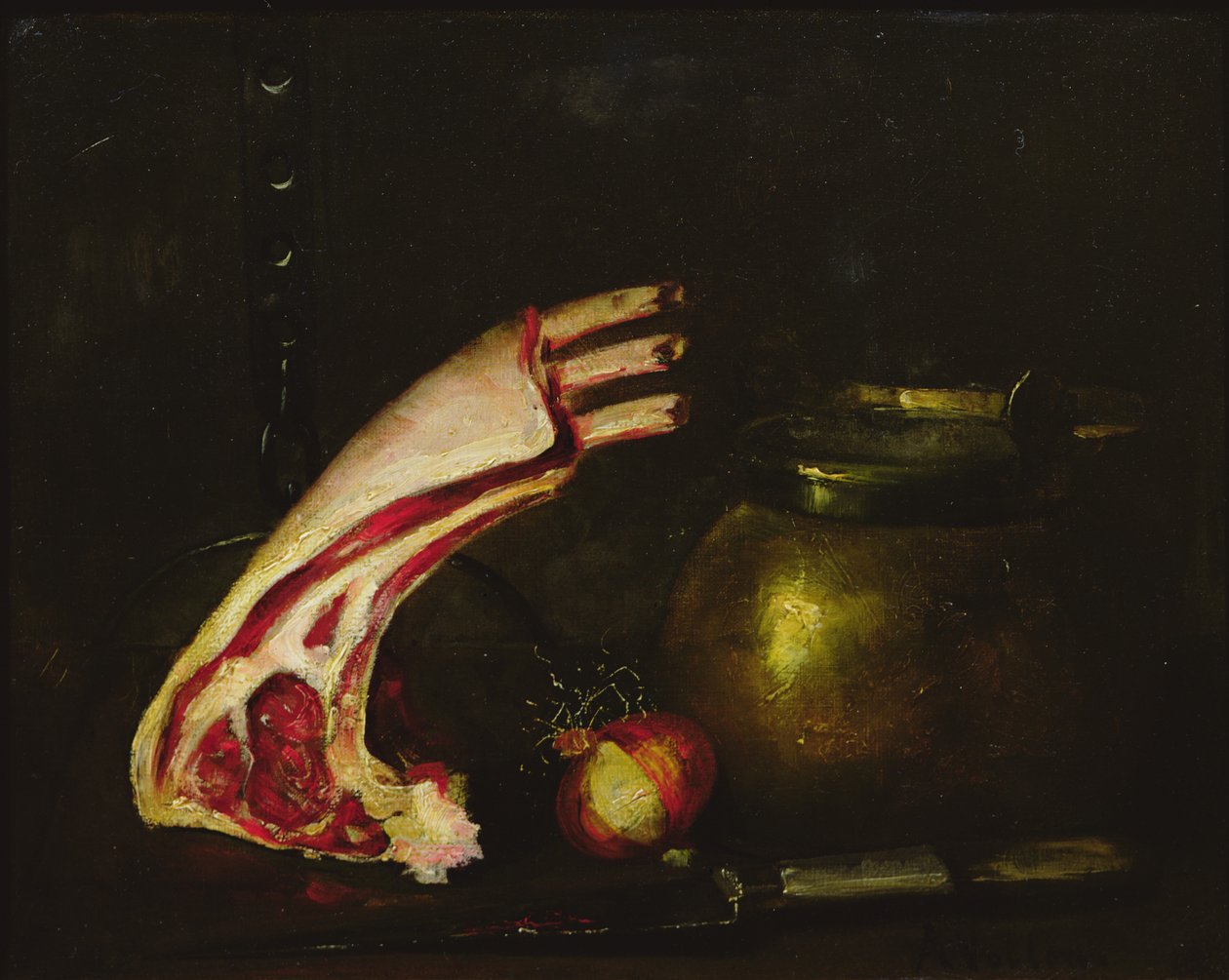 Csendélet kotlettekkel alkotó: Antoine Vollon