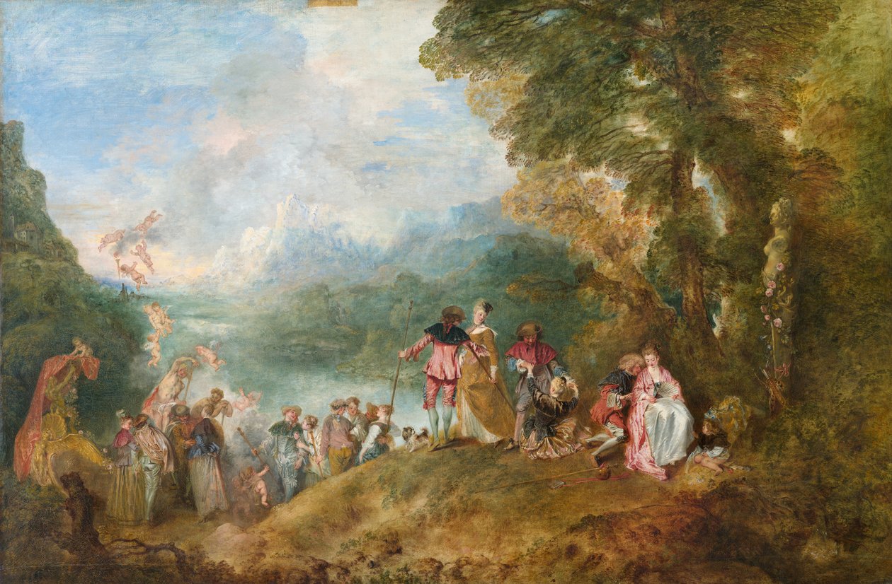 Zarándoklat Cytherába, az úgynevezett A beszállás Cytherához alkotó: Jean Antoine Watteau