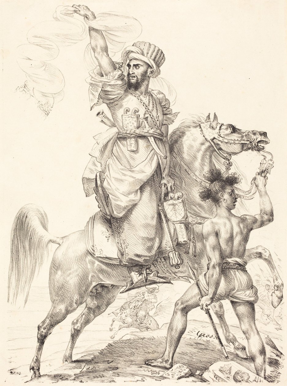 A mamelukok vezére lóháton alkotó: Antoine-Jean Gros
