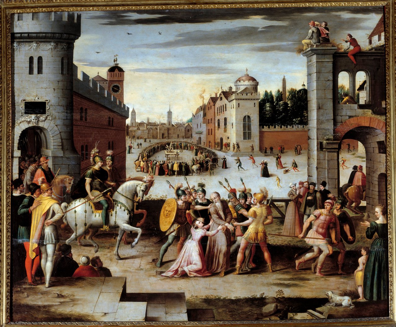 Thomas More (1478-1535) angol filozófus és kancellár letartóztatása és megkínzása. VIII. Henrik király esküt követelt a papoktól és Thomas More-tól, majd más laikusoktól a király szellemi felsőbbrendűségét elismerő esküt. More nem hajlandó megtenni, és beb alkotó: Antoine (follower of) Caron