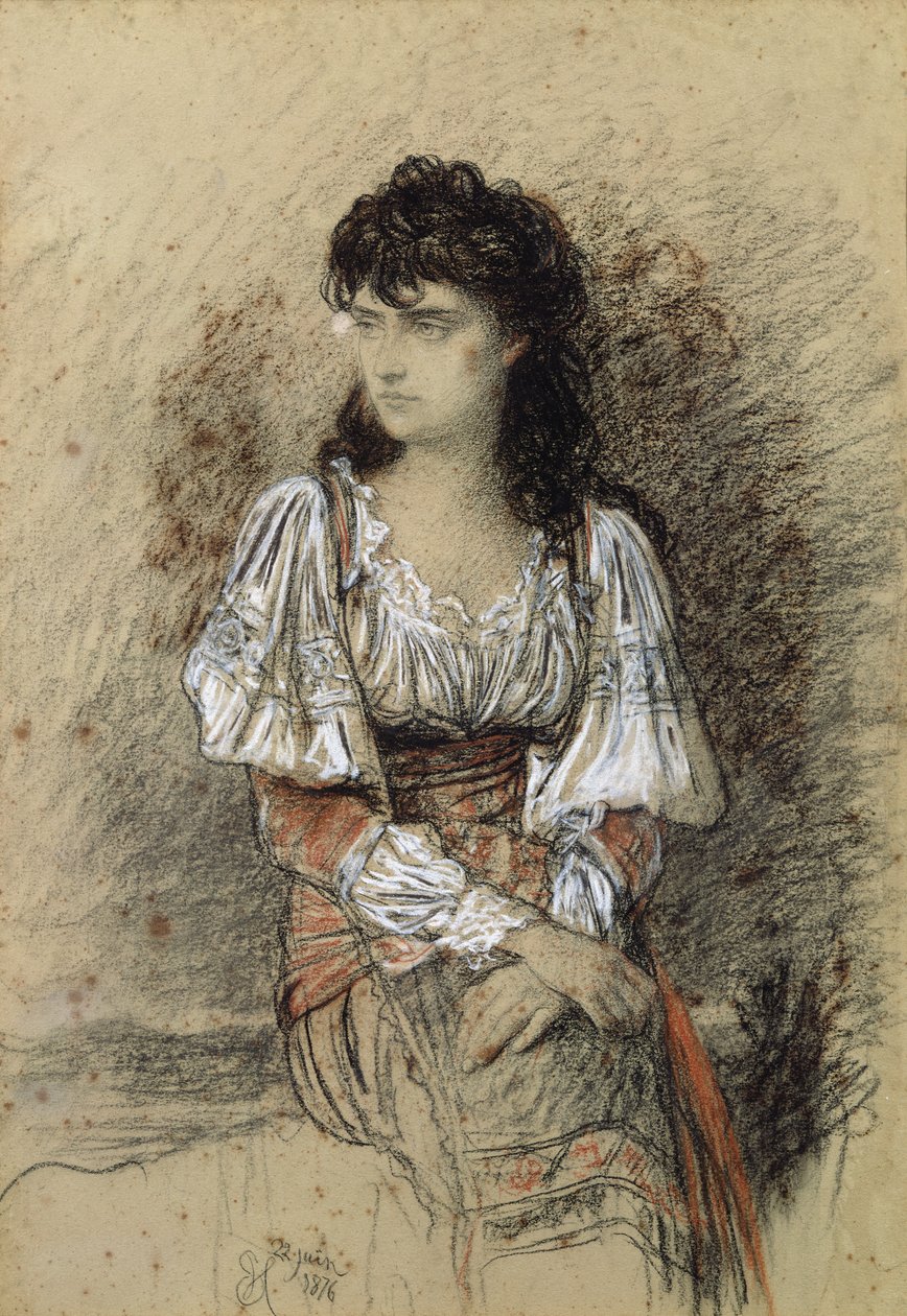 Felöltözött paraszt, 1876 (akvarell és ceruza, papír) alkotó: Antoine Auguste Ernest Herbert or Hebert