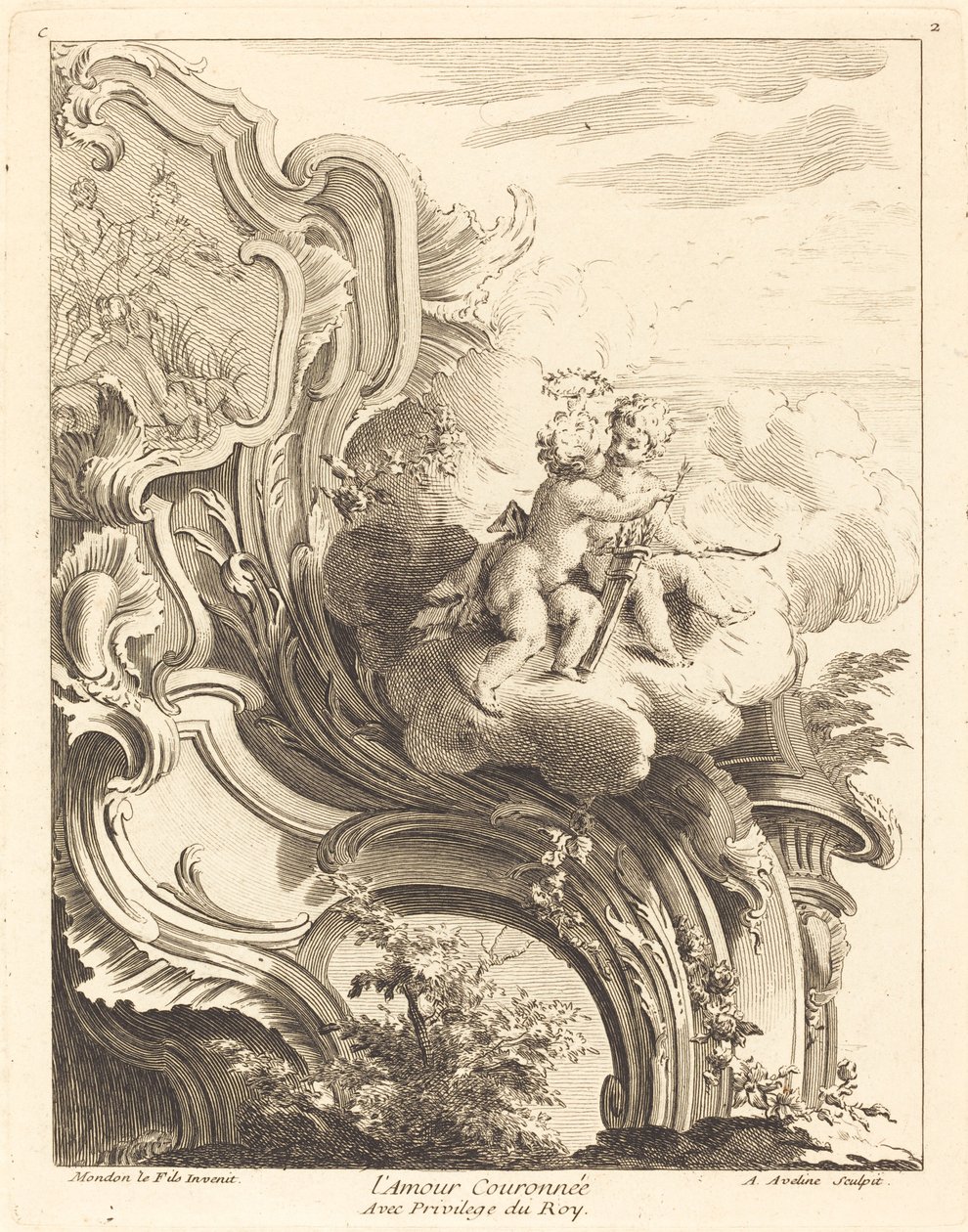 Ámor megkoronázta, 1736. alkotó: Antoine Aveline