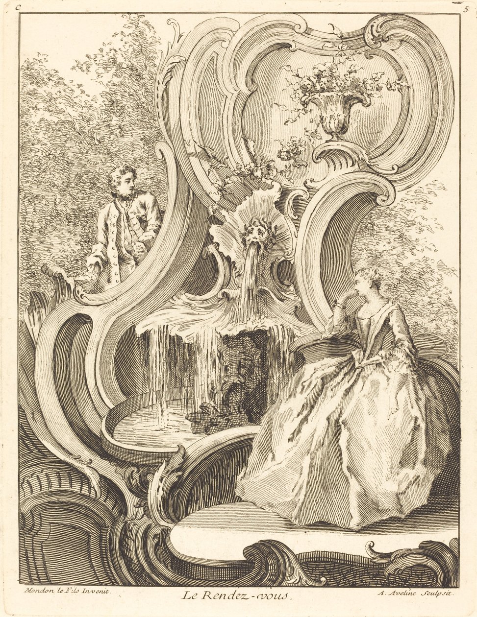 Találkozás, 1736. alkotó: Antoine Aveline