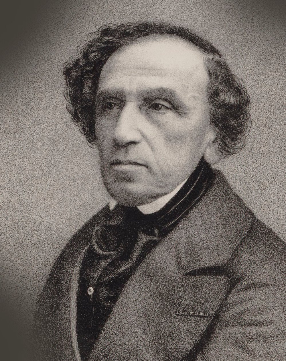 Giacomo Meyerbeer zeneszerző portréja 1791-1864, 1860. alkotó: Antoine Barbizet