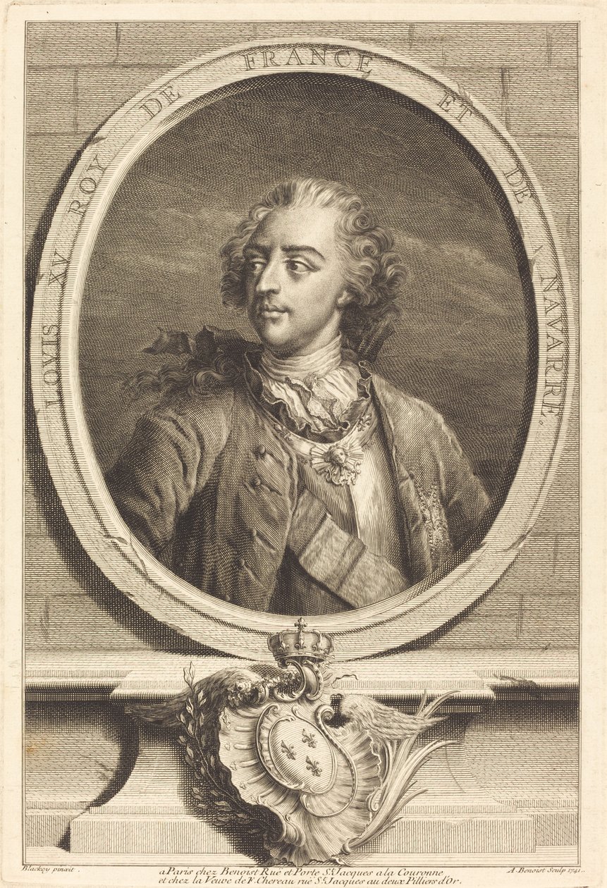 XV. Lajos francia király alkotó: Antoine Benoist after Jakob Christoffel Le Blon after Nicholas Blakey