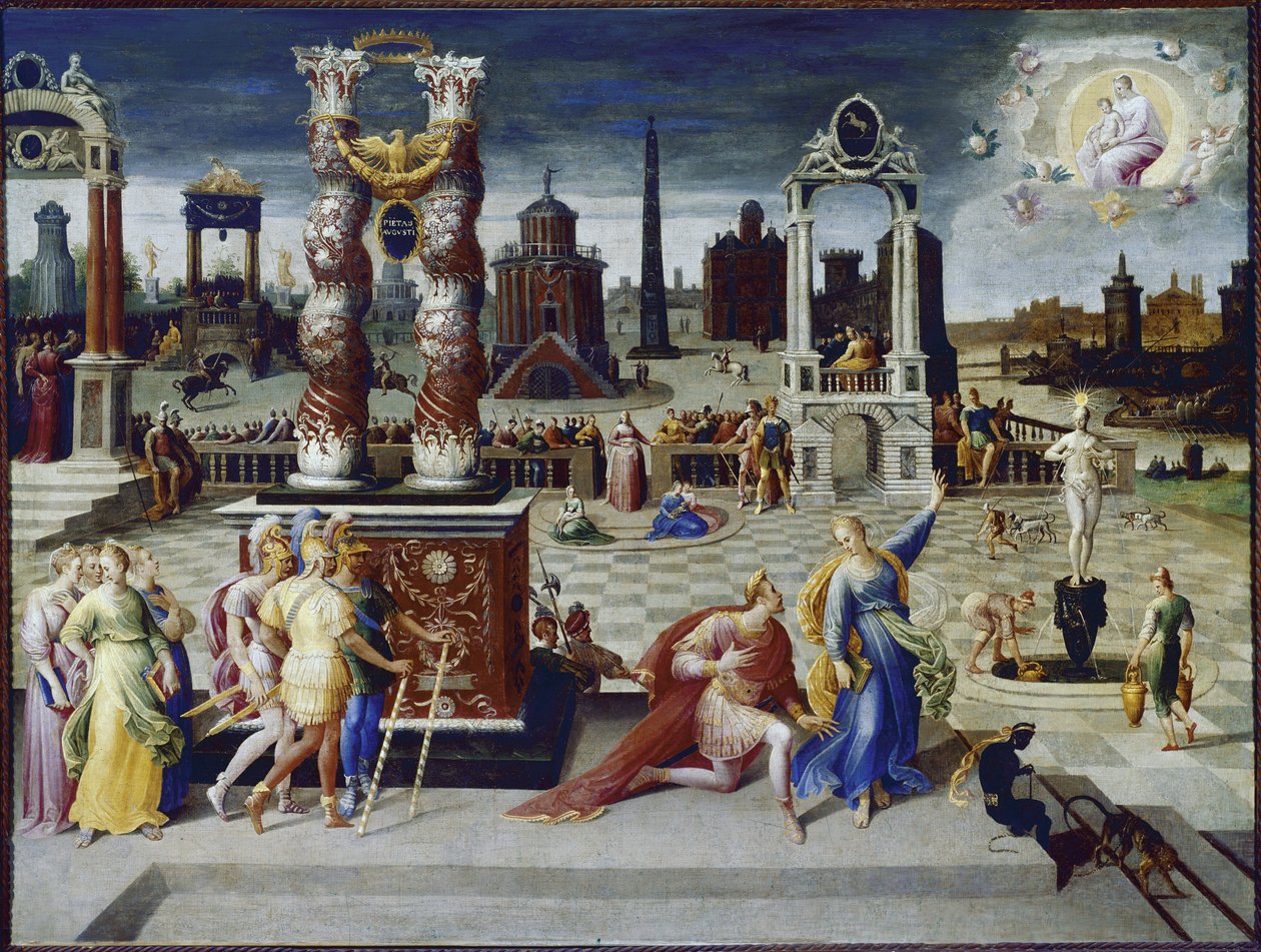 Augusztus császár és a Tiburtine-szibilla (olaj, vászon, 1575-1580 körül) alkotó: Antoine Caron