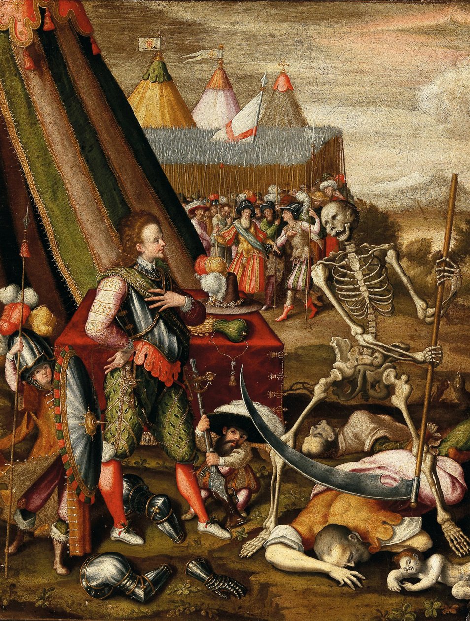 A herceg párbeszéde a halállal. A háború borzalmainak allegóriája, 1540-es évek. alkotó: Antoine Caron