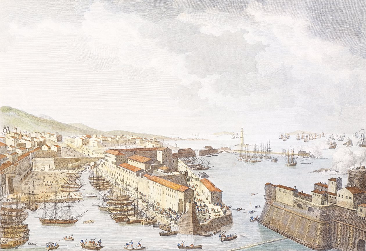 A franciák belépése Livornóba, 1796. június, Jean Duplessis-Bertaux (1750-1818) metszete, Carle Vernet (1758-1836) rajza, Francia függetlenségi háborúk, Olaszország alkotó: Antoine Charles Horace Vernet
