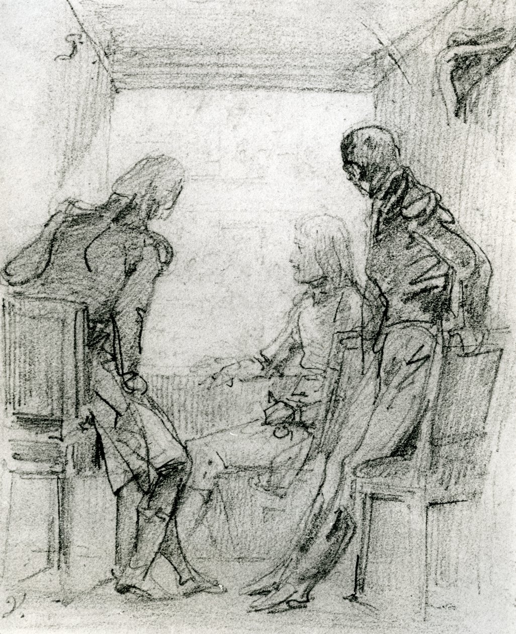 Bonaparte tábornok egy darabot néz a párizsi Comédie Française-ben, 18. század végén (papíron zsírkréta és szén) alkotó: Antoine Charles Horace Vernet