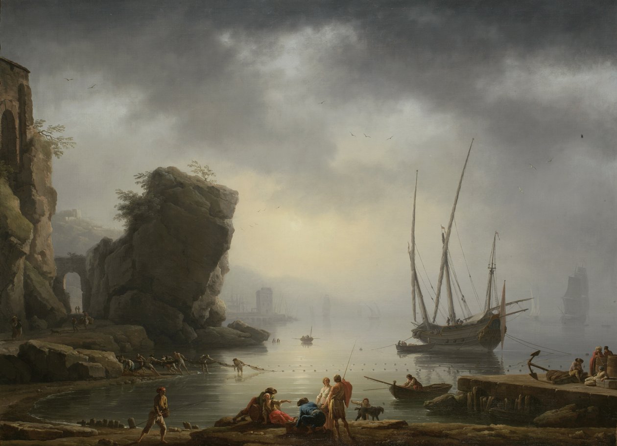 Földközi-tengeri parti jelenet, 1746 alkotó: Antoine Charles Horace Vernet