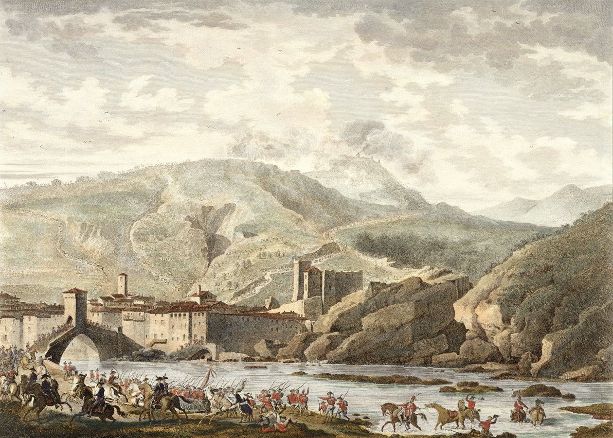 A millesimoi csata, germinal 25., 4. év (1796. április), vésette: Jean Duplessi-Bertaux (1747-1819) (akvatinta) alkotó: Antoine Charles Horace Vernet