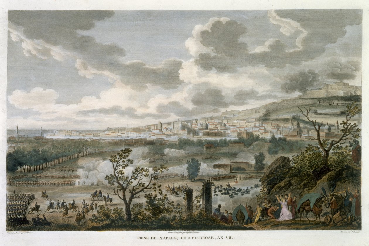 Nápoly elfoglalása, 2 Pluviose, 7. évfolyam (1799. január 23.) Jean Duplessi-Bertaux (1747-1819) metszete (aquatinta) alkotó: Antoine Charles Horace Vernet