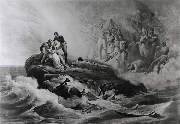 A Bertrand család búcsúja, Szent Ilona, 1821-36 körül alkotó: Antoine Charles Horace Vernet