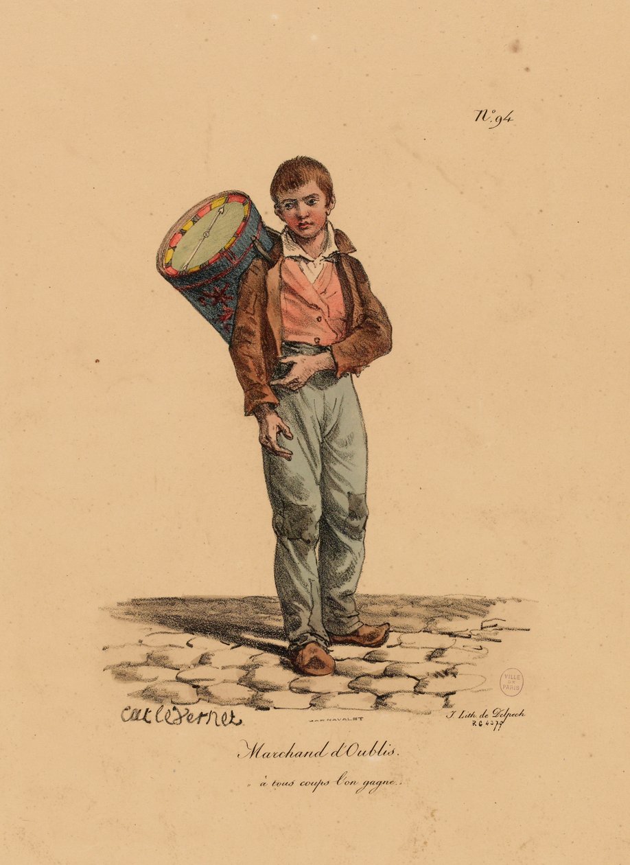A cukrászsütemény eladó, 94. szám a Párizs kiáltásai sorozatból, metszett: Francois Seraphin Delpech (1778-1825) alkotó: Antoine Charles Horace Vernet