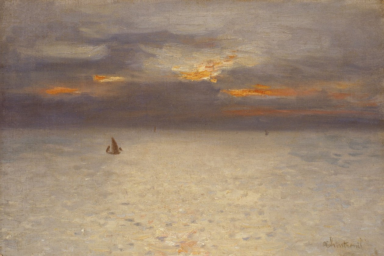 Nyílt tenger, esti hangulat; Boulogne, 1869-72 körül (olaj, vászon) alkotó: Antoine Chintreuil