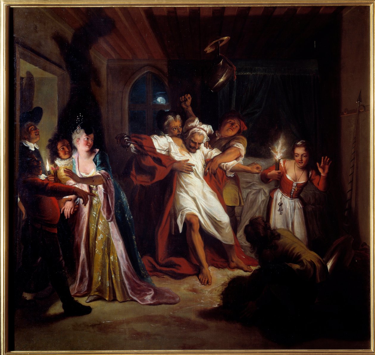 Az alvó Don Quijote megküzd a bőrökkel. Miguel de Cervantes Saavedra (1547-1616) „A leleményes Don Quijote La Mancha úriember”. Charles Antoine Coypel (1694-1752) festménye, 1716 között. Olaj, vászon. Mérete: 1,23 x 1,28 m. Compiegne, Musee National alkotó: Antoine Coypel