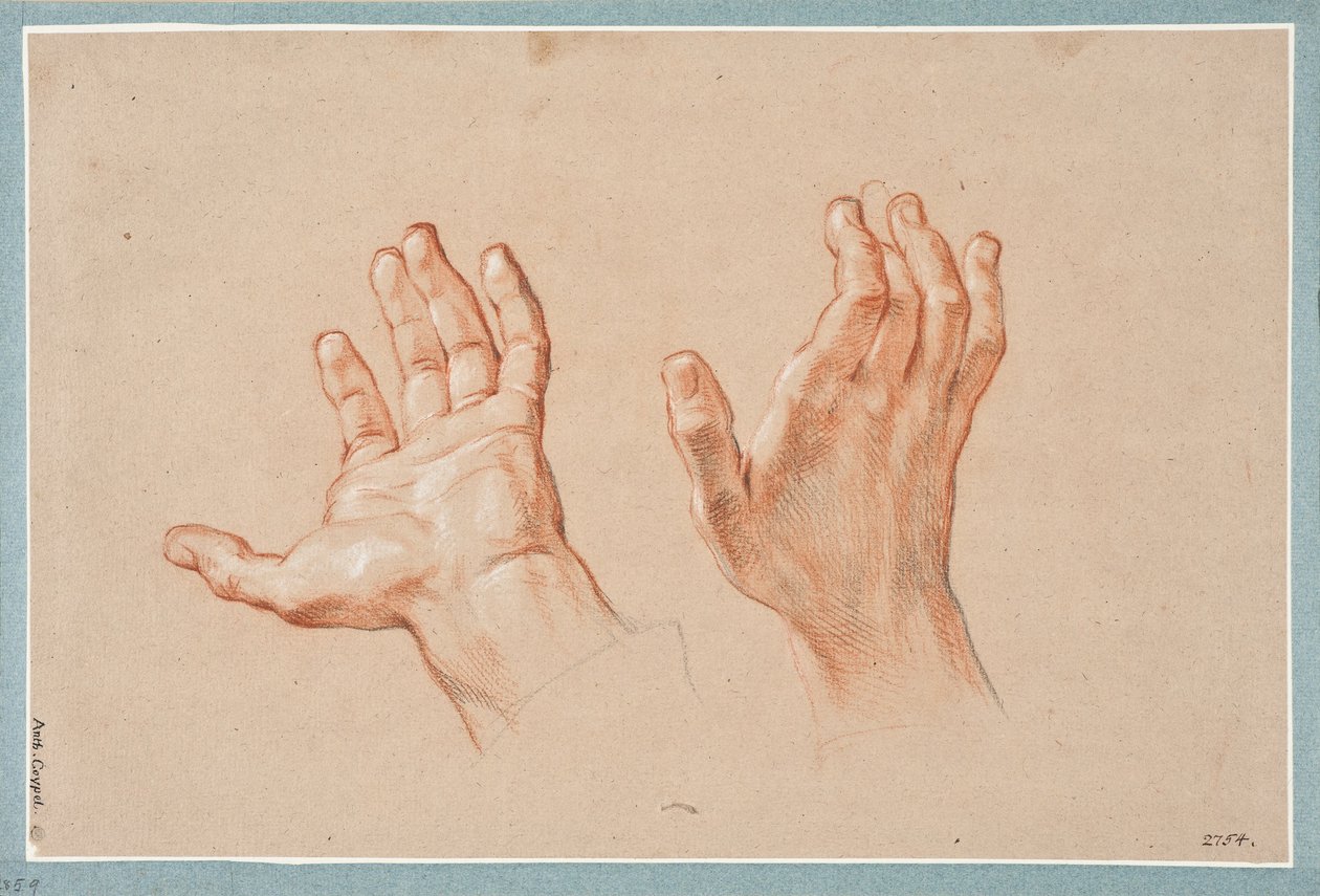 Studie von zwei Händen alkotó: Antoine Coypel