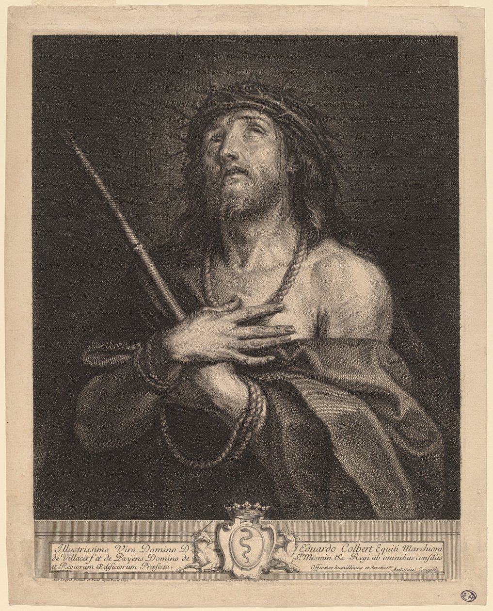 Krisztus mint a fájdalmak embere alkotó: Antoine Coypel, finished in engraving by Charles Simonneau