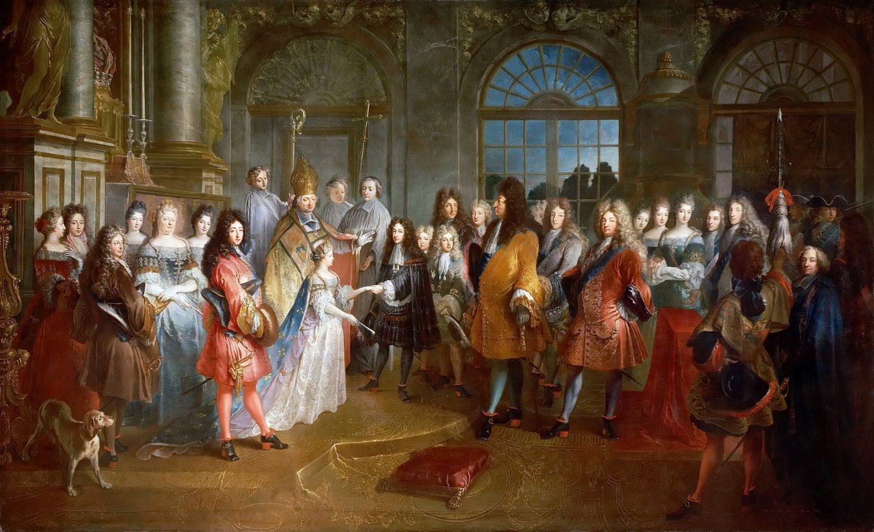 Francia Lajos burgundiai herceg és Savoyai Marie Adelaide házassága, 1697. december 7. alkotó: Antoine Dieu