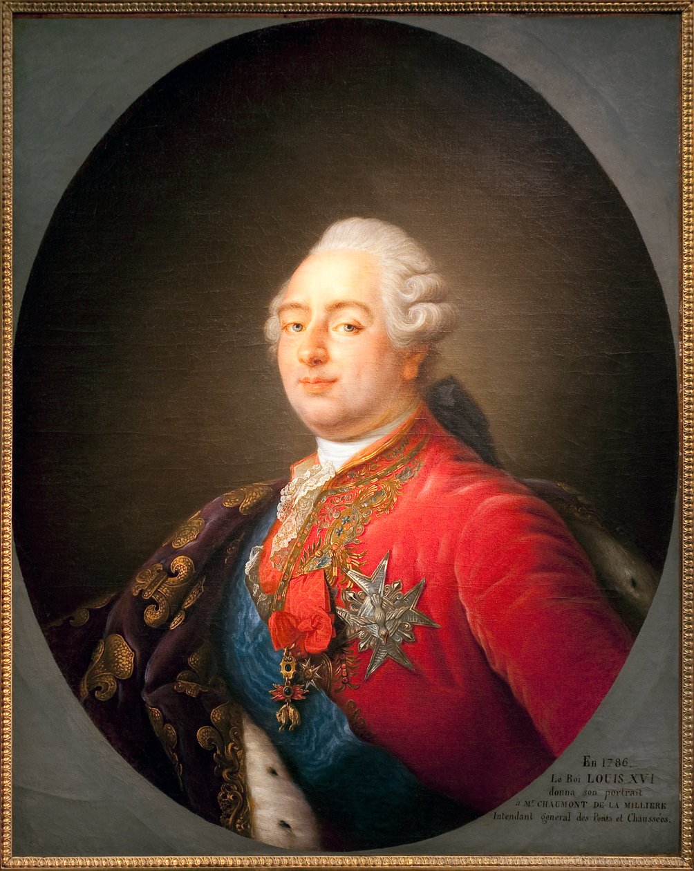 XVI. Lajos (1754-1793), francia király portréja. Festmény Antoine Francois (Antoine-Francois) Callet (1741-1823) műhelyéből. 1786. Dim. 0,915 x 0,730 m. Párizs, Musee Carnavalet alkotó: Antoine Francois (after) Callet