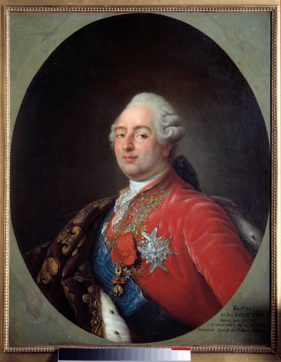 XVI. Lajos (1754-1793), francia király portréja. Festmény Antoine Francois (Antoine-Francois) Callet (1741-1823) műhelyéből. 1786. Dim. 0,915 x 0,730 m. Párizs, Musee Carnavalet alkotó: Antoine François Callet