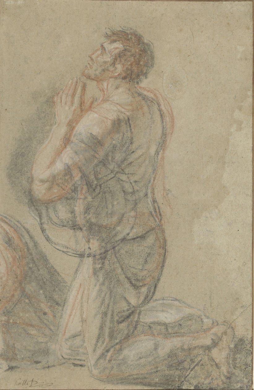 Térdelő férfi, oldalnézet alkotó: Antoine François Callet