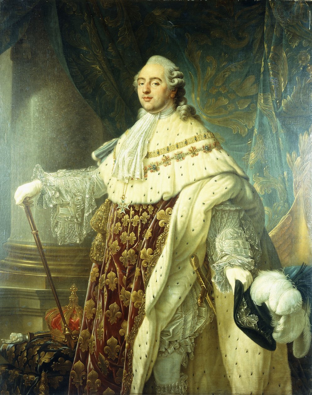 XV. Lajos állami ruhát viselő portréja, alkotó: Antoine François Callet
