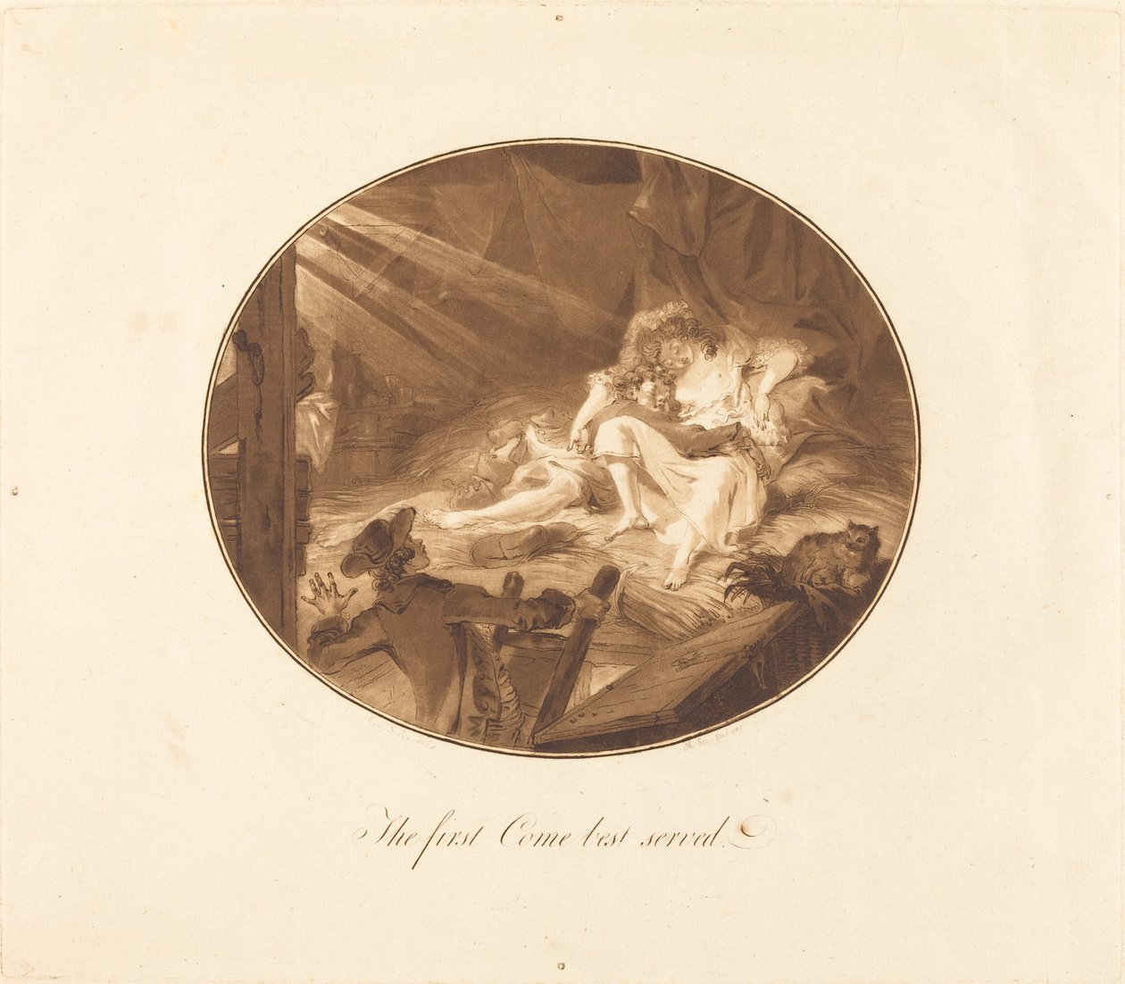 Az első érkezés legjobb kiszolgálása alkotó: Antoine François Sergent after Augustin de Saint Aubin