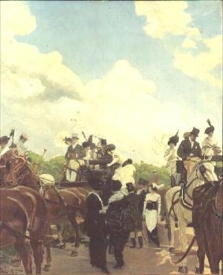 Versenyzők Longchamps-ban, 1906 alkotó: Antoine Guillaume Minartz