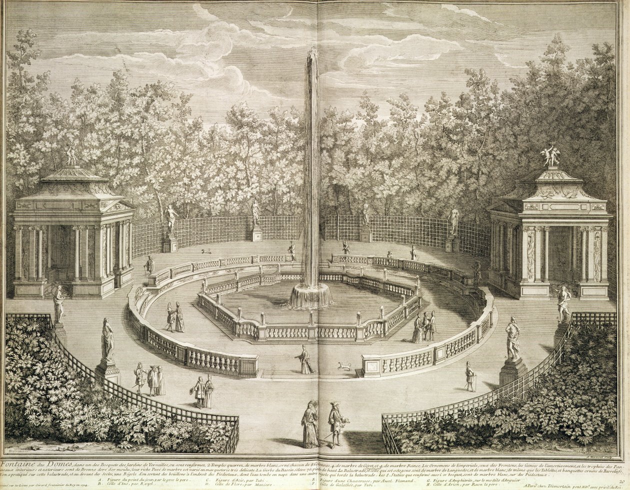 A kupolák szökőkútja, Versailles, 1715 körül (rézkarc) alkotó: Antoine Herriset