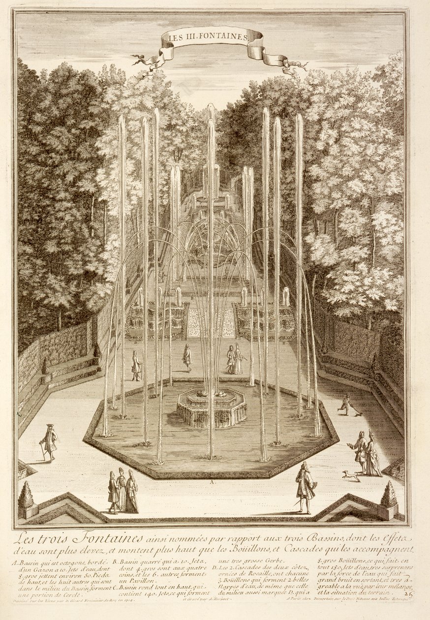A három szökőkút, Versailles, 1714 alkotó: Antoine Herriset