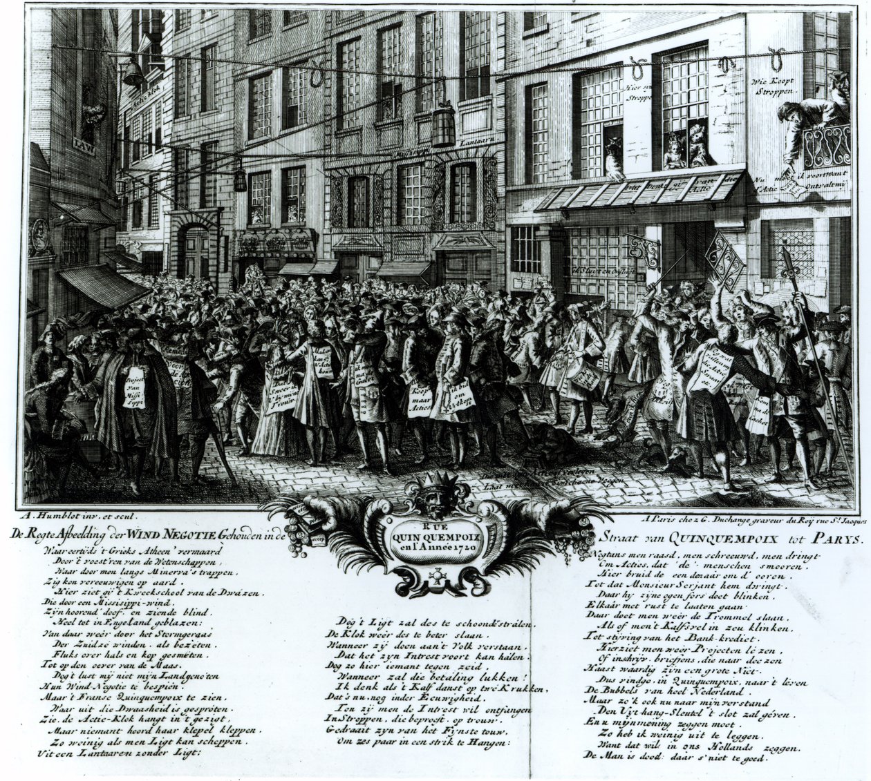 Rue Quinquempoix 1720-ban alkotó: Antoine Humblot