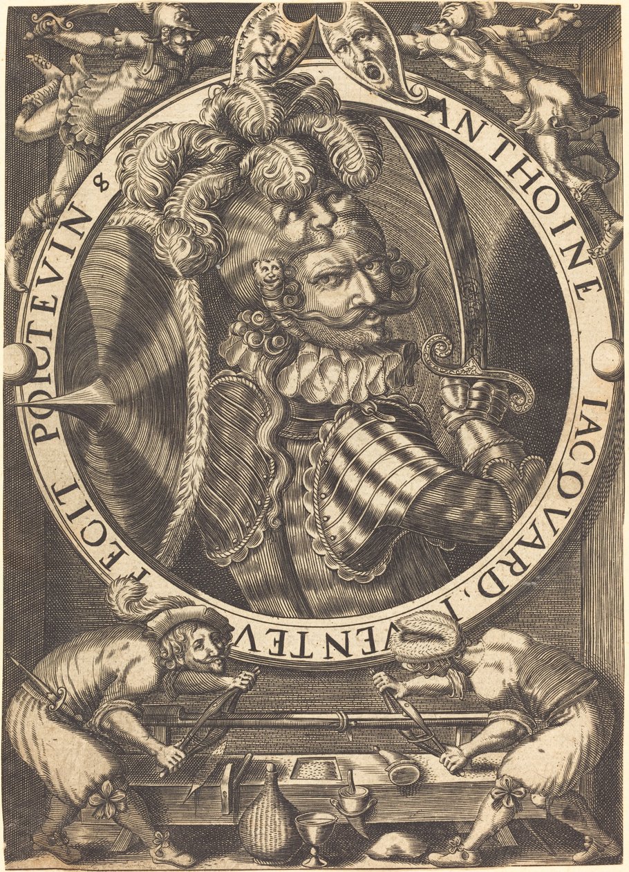 Önarckép (Anthoine Jacquard kereskedelmi kártyája) alkotó: Antoine Jacquard