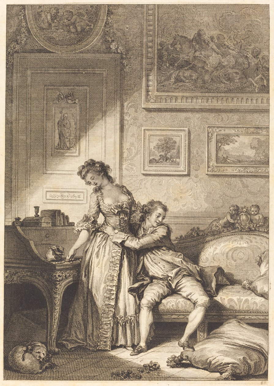 Egy fösvény nőnek, egy gáláns szélhámosnak. alkotó: Antoine Jean Duclos
