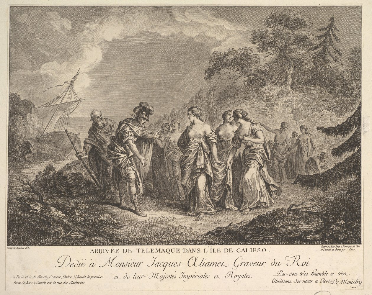 Telemachus megérkezése Calypso szigetére alkotó: Antoine Jean Duclos