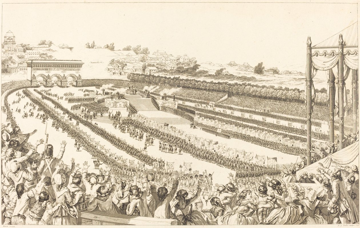 Federation Generale de Francais a Champ de Mars-on 1790. július 14-én alkotó: Antoine Jean Duclos after Charles Monnet