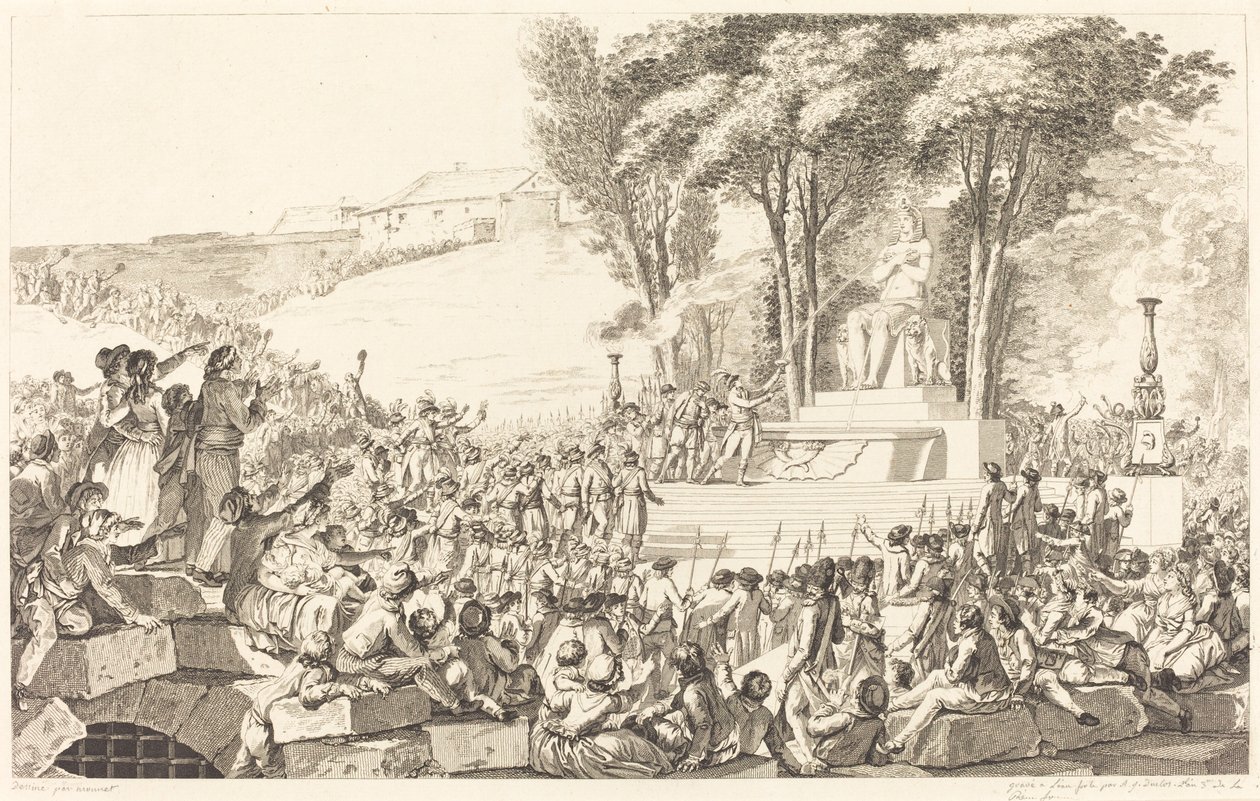 A megújulás kútja a Bastille törmelékén, 1793. április 10. alkotó: Antoine Jean Duclos after Charles Monnet