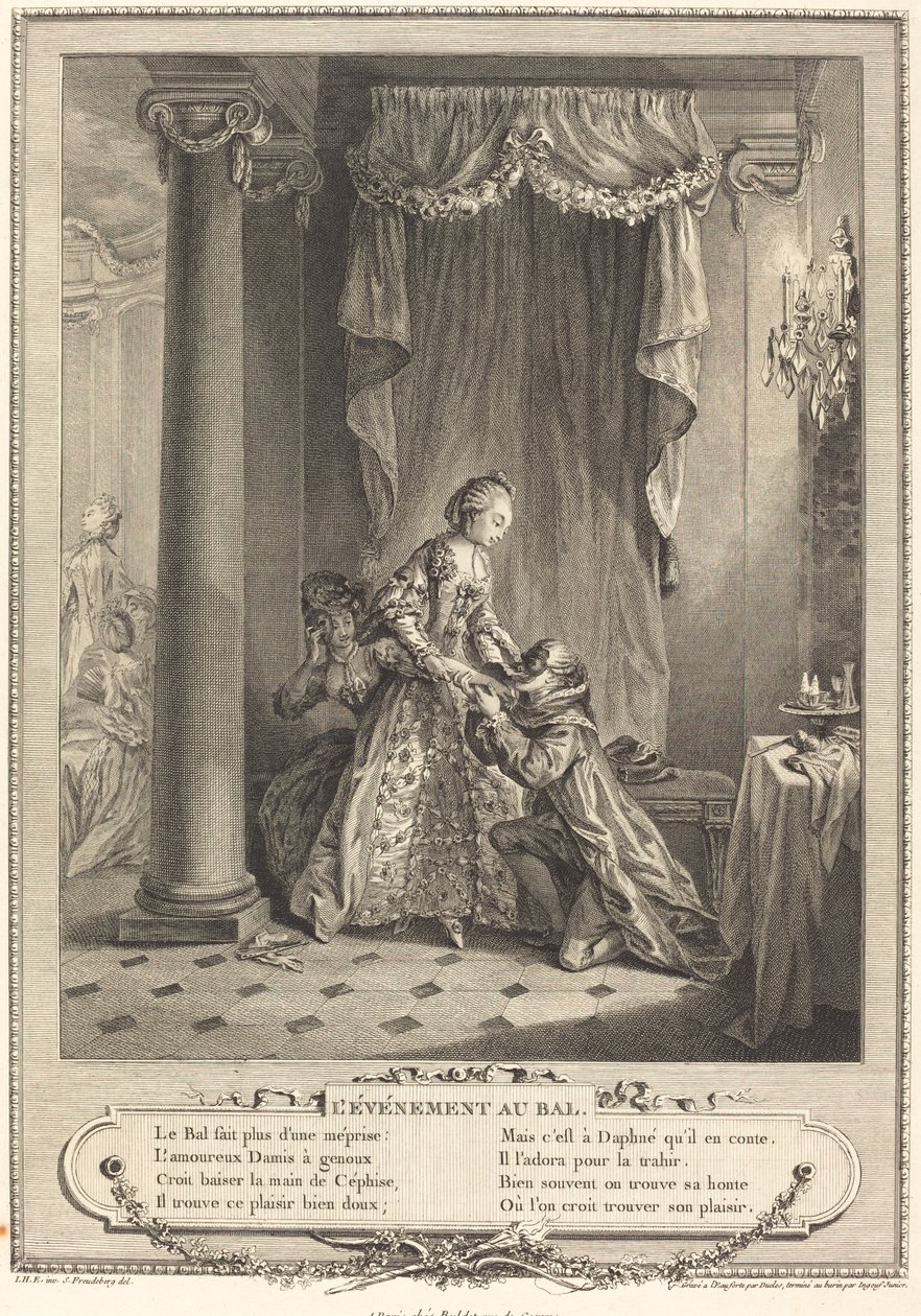 Az esemény a bálon alkotó: Antoine Jean Duclos and Francois Robert Ingouf after Sigmund Freudenberger