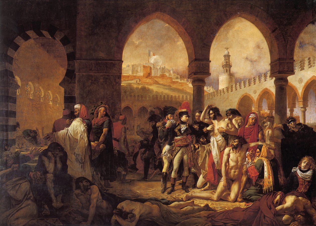 Bonaparte látogatás a jaffai Pesthouse-ban alkotó: Antoine Jean Gros