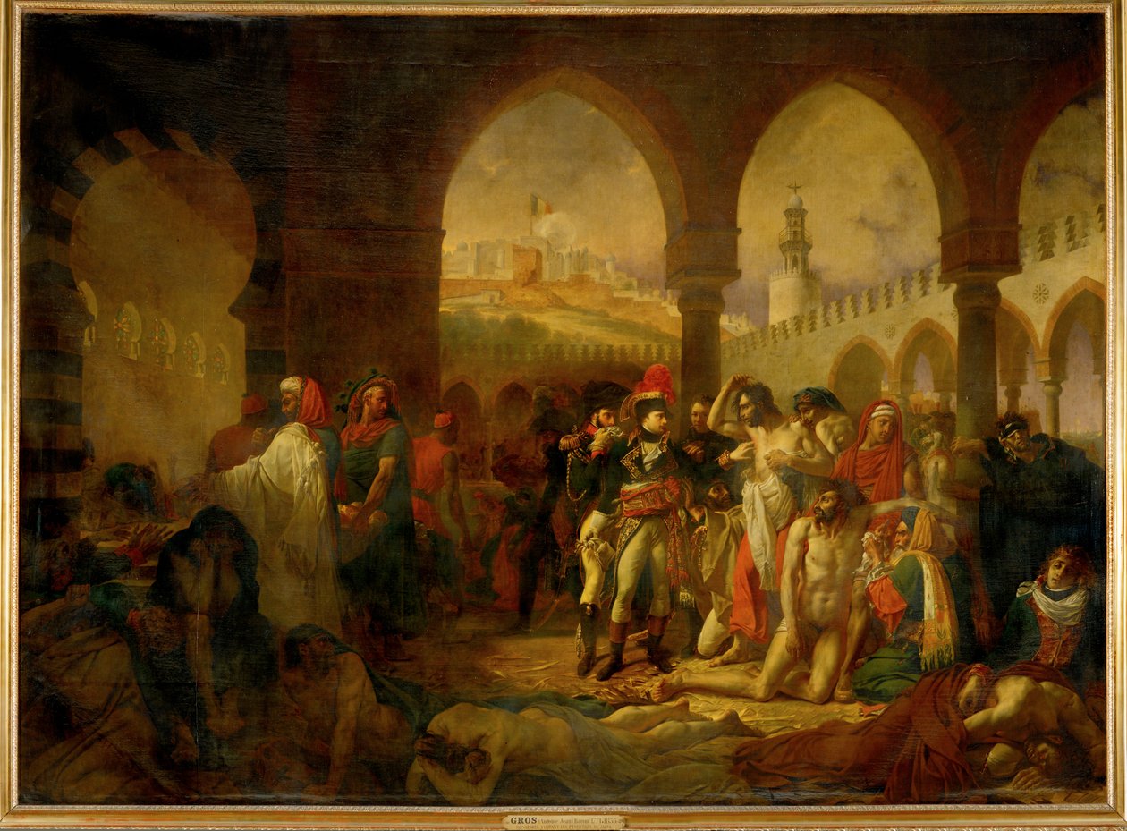 Bonaparte meglátogatja a pestis áldozatait Jaffában ... alkotó: Antoine Jean Gros