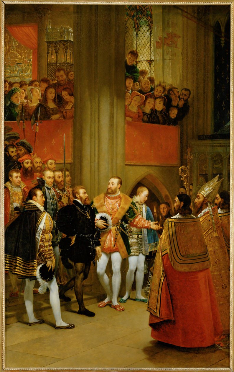 V. Károly császárt I. Frigyes király fogadja a Szent Denis-i apátságban ... alkotó: Antoine Jean Gros