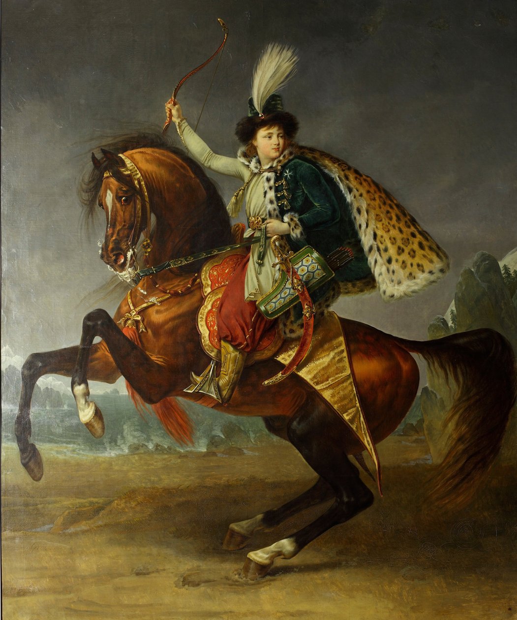 Borisz Nyikolajevics Jusupov herceg lovas portréja 1794-1849, 1809 alkotó: Antoine Jean Gros