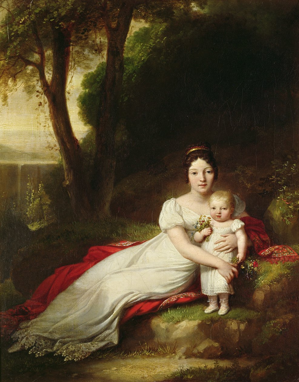 Hortense Eugenie de Beauharnais (1783-1837), Hollandia királynője, fiával, Charles Louis Bonaparte Napóleon Bonapartéval (1808-73), a későbbi III. Napóleonnal. alkotó: Antoine Jean Gros