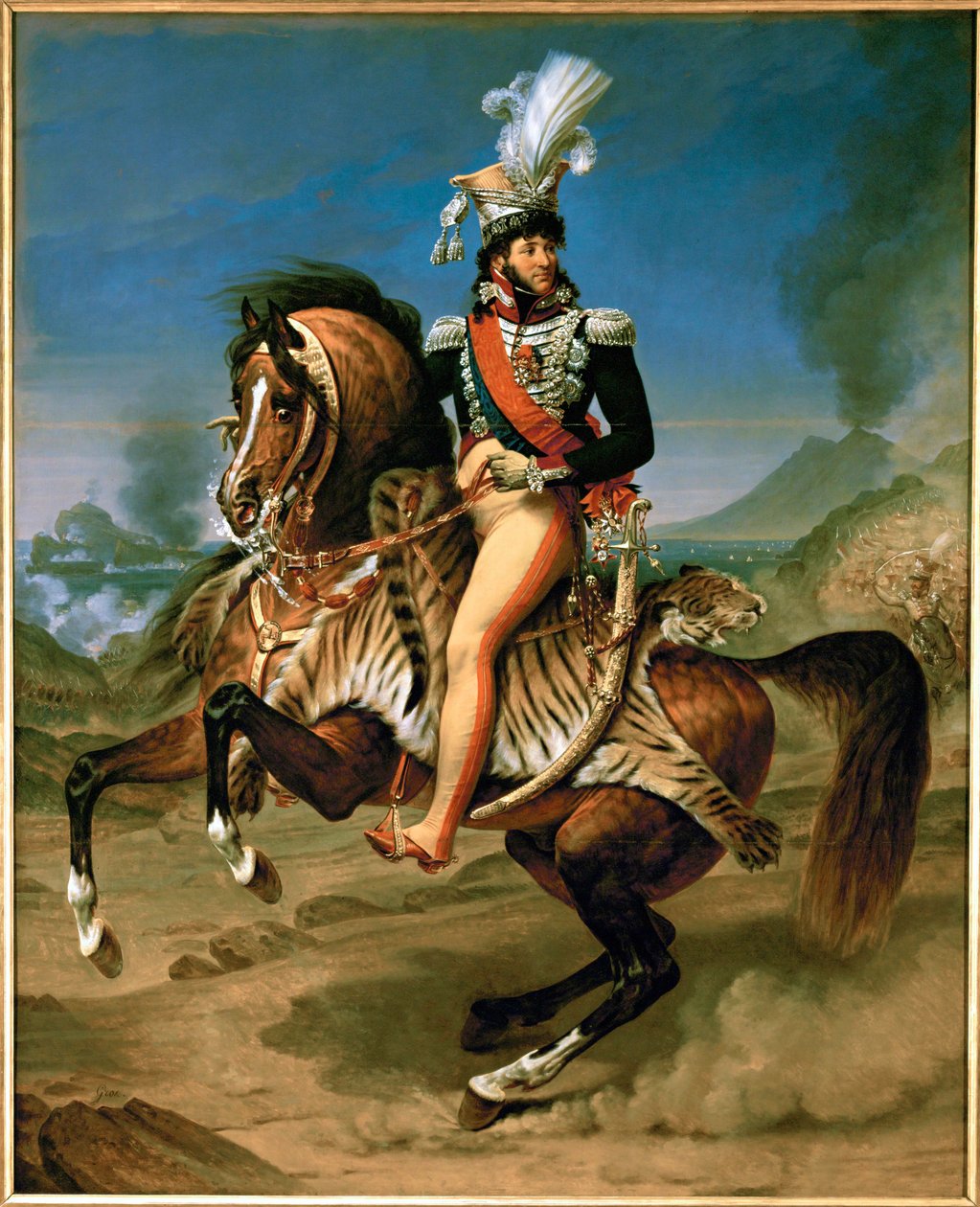 Joachim Murat, Nápoly királya, Franciaország marsallja, lóháton ... alkotó: Antoine Jean Gros