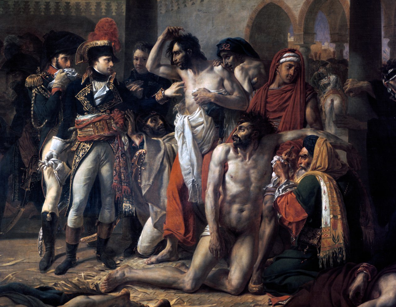 Bonaparte Napóleon látogatása a jaffai pestisjárványban, 1799. március 11., 1804. alkotó: Antoine Jean Gros