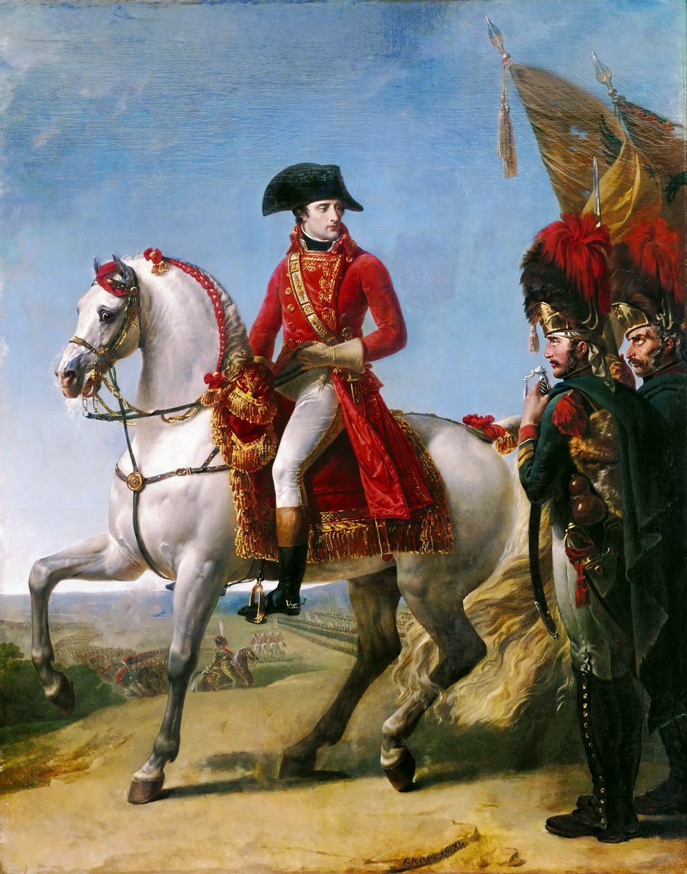 Napóleon Bonaparte, első konzul, áttekinti csapatait a marengói csata után alkotó: Antoine Jean Gros Baron
