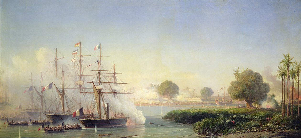 Rigault de Genouilly admirális megrohamozta Saigon fellegvárát, február 17. alkotó: Antoine Leon Morel Fatio