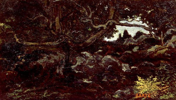 A Fontainebleau-i erdőben (olaj, vászon) alkotó: Antoine Louis Barye